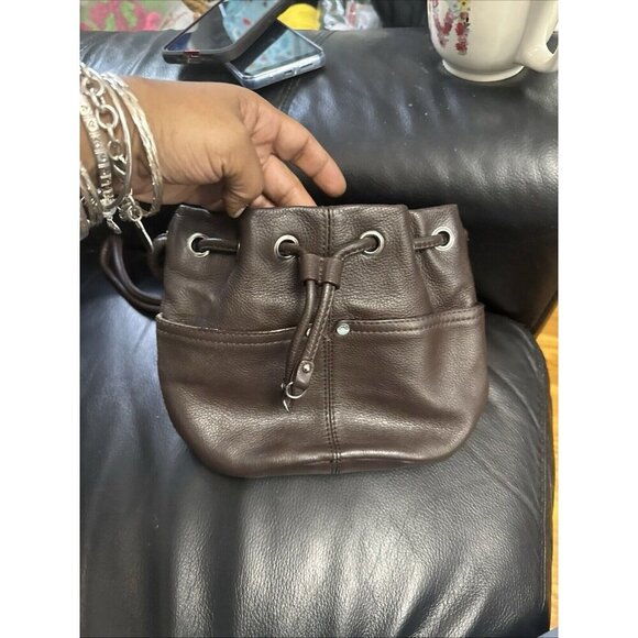 Small brown leather shoulder or crossbody bag Tignanello - Picture 4 of 4